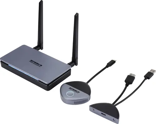 SpeaKa Professional SP-TR-500 Drahtloses Full HD Präsentationssystem 30m 5GHz, 2.4GHz 1920 x 1080 Pixel Sichere Funkübertragung