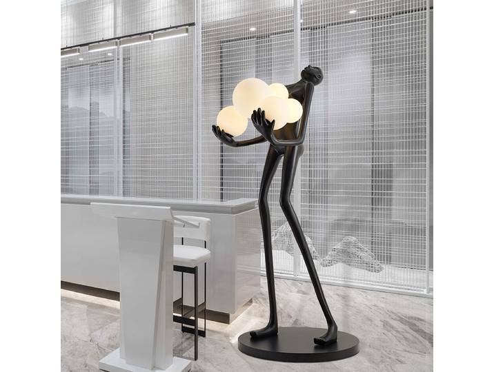 Lampadaire humanoïde nordique, sculpture design, décoration de hall d'exposition, lampe de salon, lampe de chambre à coucher, lampe de style Halloween