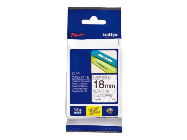 Brother Original P-Touch Farbband schwarz auf transparent (TZE-141) TZE141