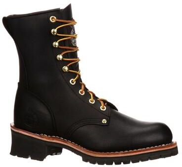 "Georgia Boot Logger 8"" - Mens 8 Black Boot Medium"