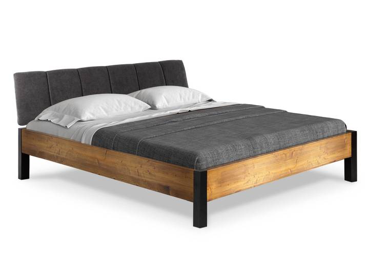 CURBY Bett mit Metallfuß und Polsterkopfteil, Material