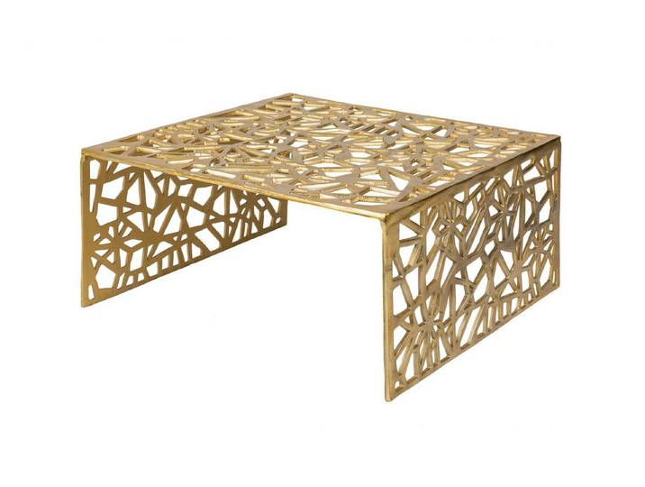 Licht-Erlebnisse Couchtisch HIMI, Handarbeit aus Metall in Gold 60 x 60 x 31 cm (LxBxH)