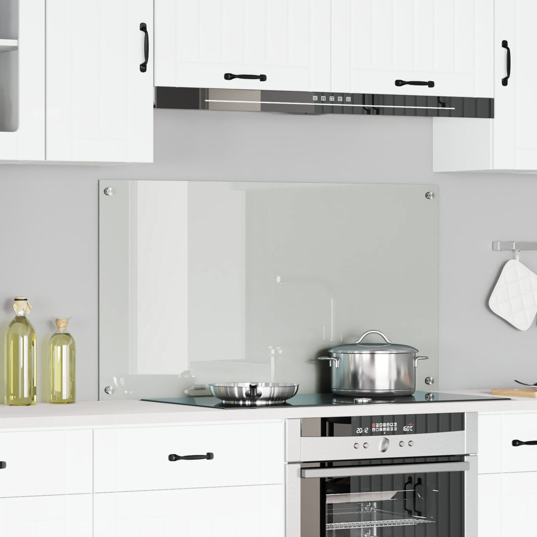 Belfry Kitchen Kitchen Backsplash Tempered Glass Transparent 60 x 110 cm