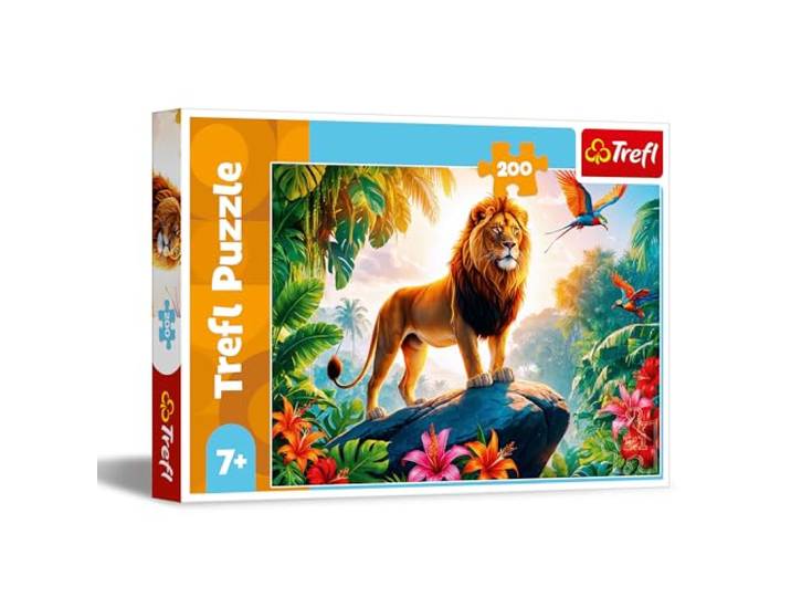Trefl - Puzzels 200 StukjesDe koning van de jungle, Puzzels met dieren, 7+