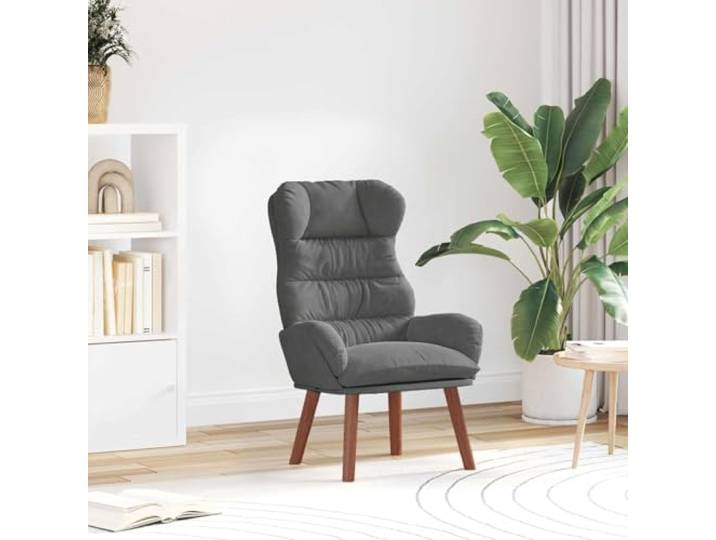 NLQMSU Relaxsessel, Velours, Dunkelgrau, 69 x 74 x 93 cm, Holz, Gummi Modernes Design, weiche Armlehnen aus Polyester, robuste Füße, einfache Pflege, optimaler Komfort