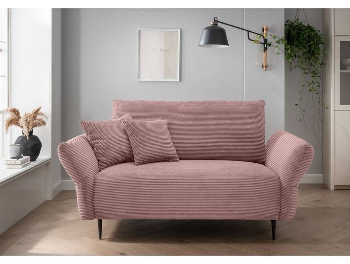 2-Sitzer HOME AFFAIRE Vanilla modern & bequem, verstellbare Armlehnen, tolle Details , rosa, B:255cm H:94cm T:102cm, 93% Polyester, 7% Polyamid, Sofas, 2-Sitzer, bodenfrei, zeitlos und elegant, Breite 193cm