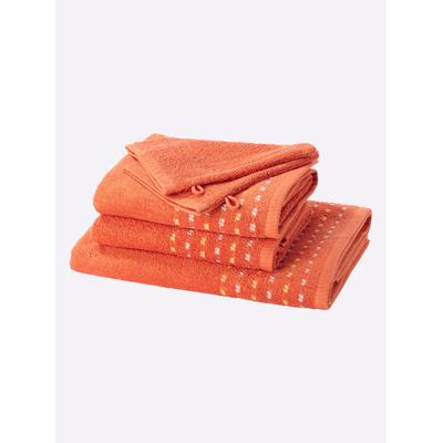Handtuch WÄSCHEPUR, orange, B:50cm L:100cm, 100% Baumwolle, Handtücher