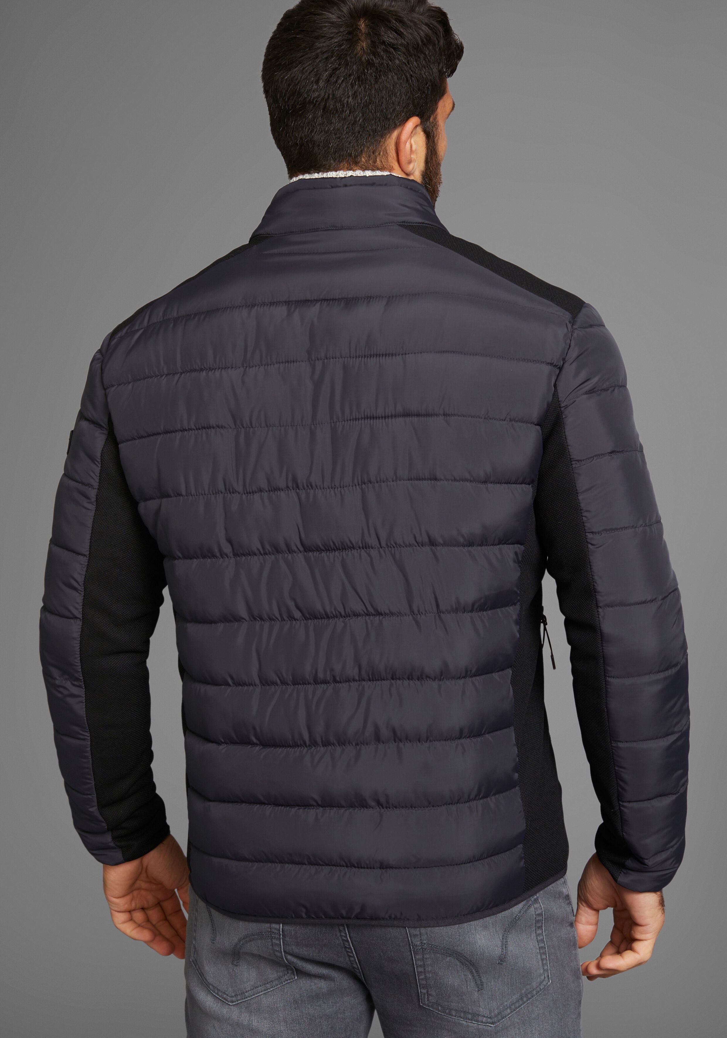 Steppjacke MAN'S WORLD, Herren, Gr. 3XL, grau (anthrazit), Web, Obermaterial: 100% Polyester. Futter: 100% Polyester. Wattierung: 100% Polyester, paspeliert, Jacken Steppjacke, mit Reissverschlusstaschen, mit Brusttasche, mit Innentaschen anthrazit 3XL