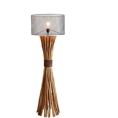 SALESFEVER Stehlampe "Bailee", beige (natur, schwarz), 1, Ø 50cm H: 149cm, 1 Stk., Leuchten, handgefertigt, Schirm im Rost-Look, Stehlampe