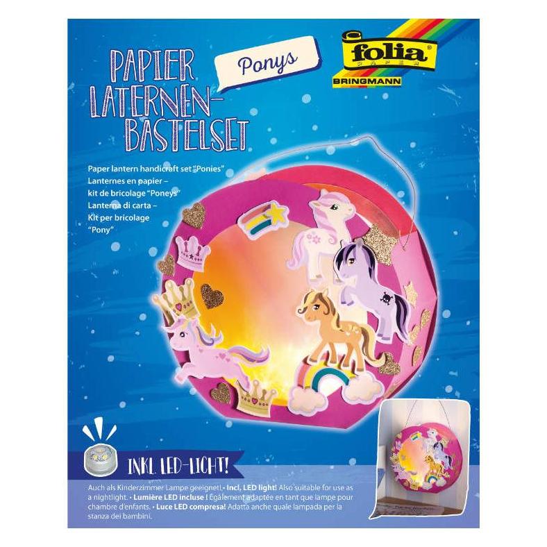 Folia Papier Laternen-Bastelset Ponys (68106)