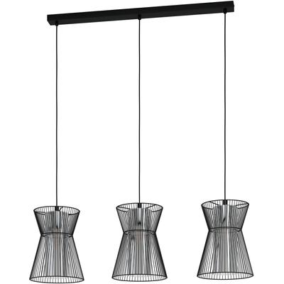 EGLO Hängeleuchte "MASETA", schwarz, Ø 22,5cm H: 110cm, 1 Stk., Leuchten, Hängeleuchte aus Stahl - exkl. E27 - 40W, Hängeleuchte
