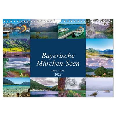 Bayerische Märchen-Seen (Wandkalender 2026 DIN A4 quer), CALVENDO Monatskalender