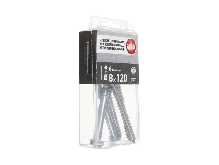 Sechskant-Holzschraube Inox M8 × 120 mm