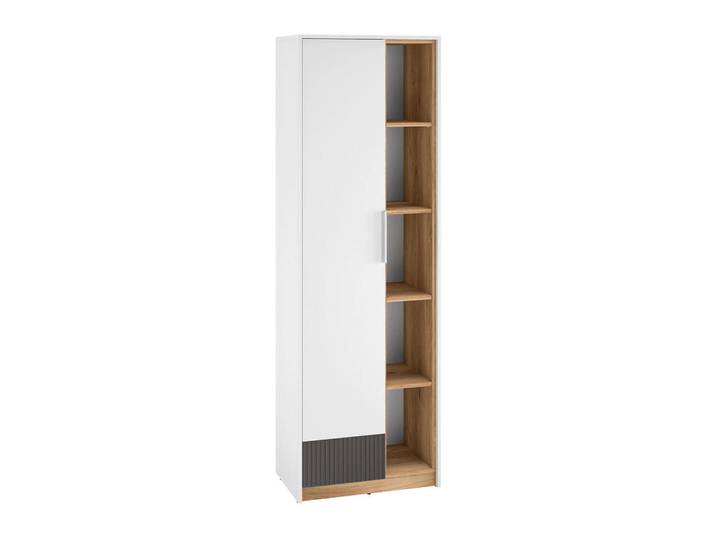 Petits-meubles Kleiderschrank 1 Tür Ronan Weiß, Holzwerkstoff, 64x196x40 cm, Schlafzimmer, Kleiderschränke
