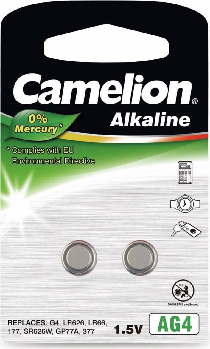 Camelion AG4/LR66/LR626/377 Alkaline Knoopcelbatterij, 2 stuks