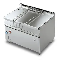 Elektrische Bratpfanne, automatisch umkippen Edelstahltank 120 LT. Struktur aus rostfreiem Stahl. Abmessungen 120x90 h90 cm. Modell BRM120-912ETF/I