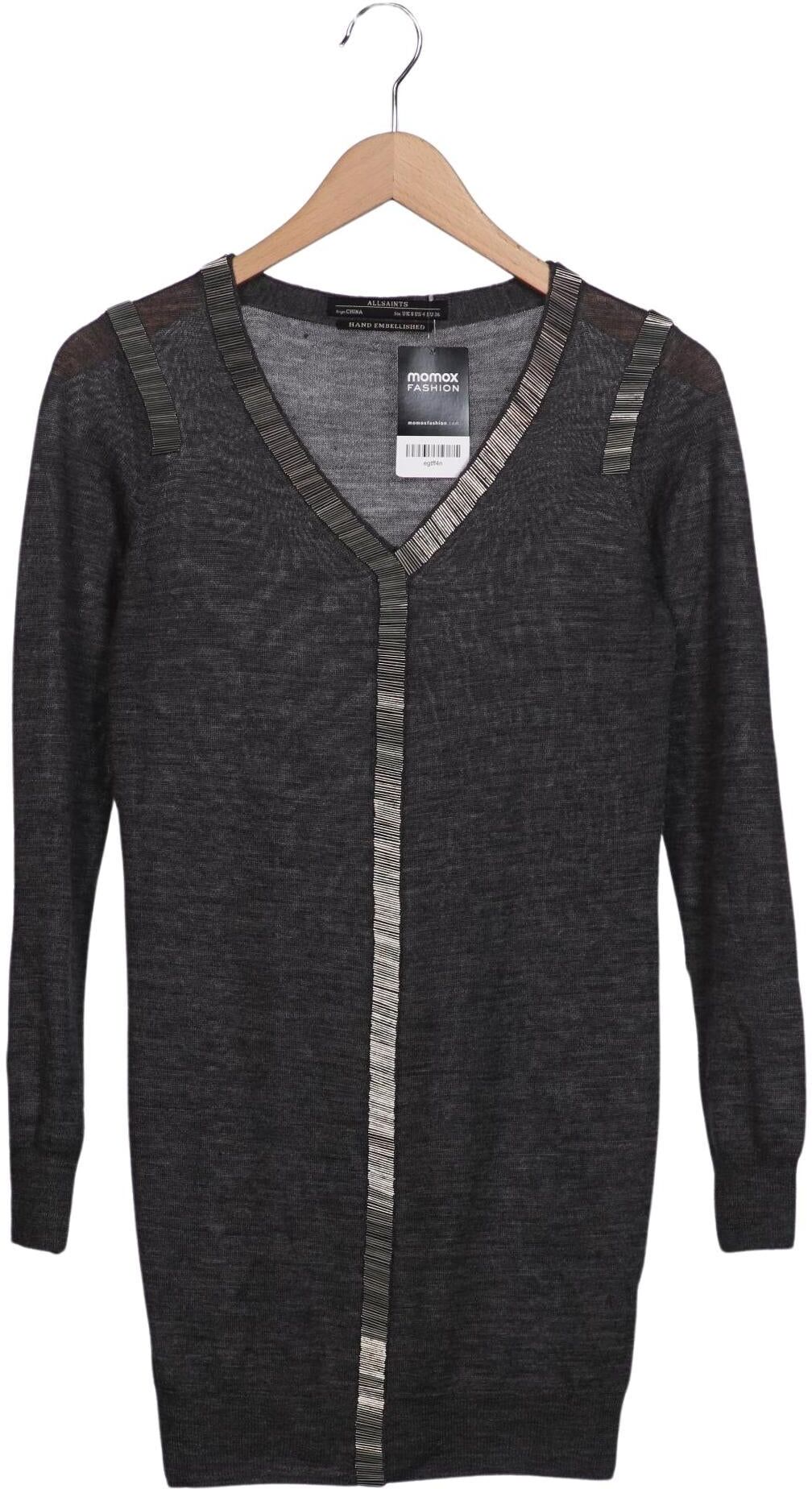 All Saints Damen Pullover, Grau, Gr. EU 36, Merino - Second Hand