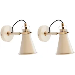 WANDLAMPE 2er Set Beige/Gold Moyola