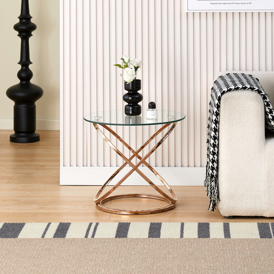 Metro Claiden Side Table Gold 45cm H X 52cm W X 52cm D