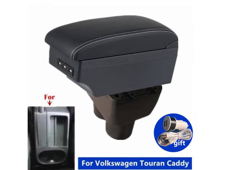 Boîte d'accoudoir pour VW Touran Caddy, boîte de rangement centrale pour Volkswagen VW Touran Caddy, accessoires de voiture dédiés à la rénovation intérieure