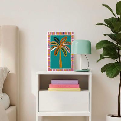 Bild mit Rahmen REINDERS "Palmenillustration", bunt (farbe bild(er): mehrfarbig), Bilder, B/H/T: 20cm x 30cm x 1,6cm, 1 Stk., MDF, Papier, Wohnzimmer - Mehrfarbig - Papier,MDF - Abstrakt - 20x30 cm, B:20cm H:30cm T:1,6cm