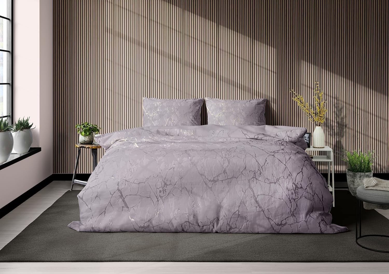 Dekbedovertrek Marbel Foil Velvet - Rose - 240 x 220 cm