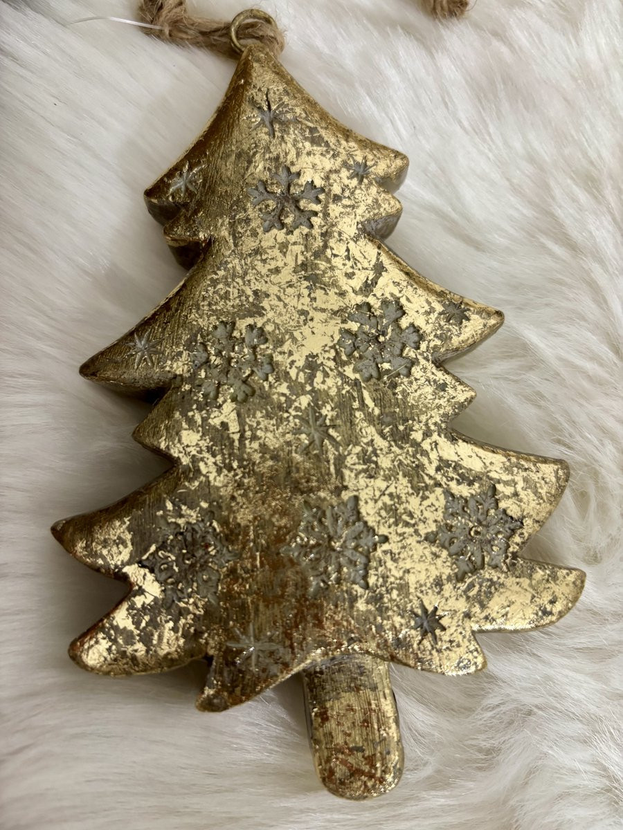 Gouden kerstboomhanger voor kerstversiering