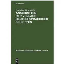 Anschriften der Verlage deutschsprachig, Fachbücher