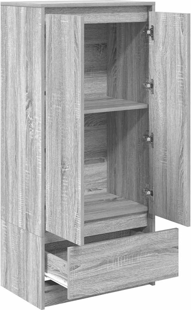 vidaXL Armario con cajón gris Sonoma 55,5x34x119,5 cm Gris