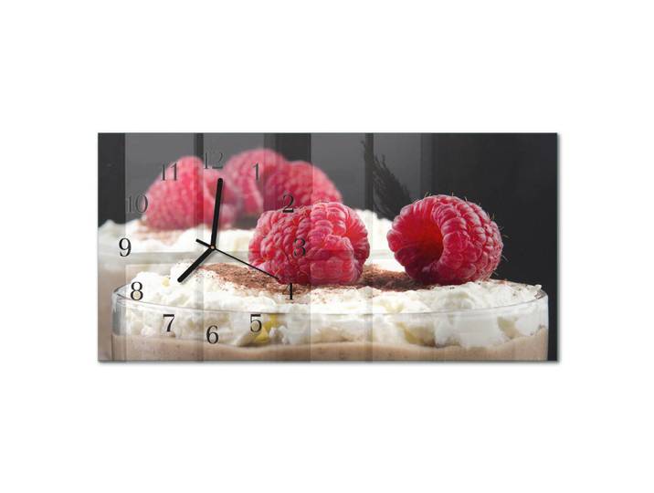 Tulup Wanduhr 60x30 cm - Baum, Rot, Glas, Rechteckig, 60x30x0.4 cm, Dekoration, Uhren, Wanduhren