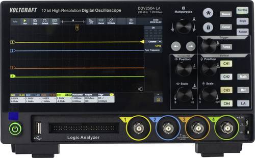 VOLTCRAFT DOV2504 LA Digital-Oszilloskop 250MHz 4-Kanal 1.25 GSa/s 100 Mpts 12 Bit Digital-Speicher (DSO), Logic-Analyser 1St.