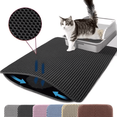 Inspire Curations CleanStep Waterproof Double Layer Cat Litter Mat black 40x50cm