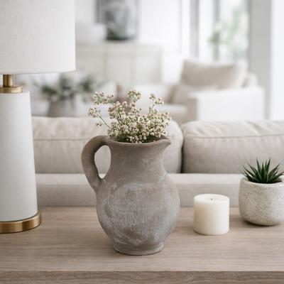 Sagebrook Home "Rustic Pottery Table Jug Vase with Handles - 8"""