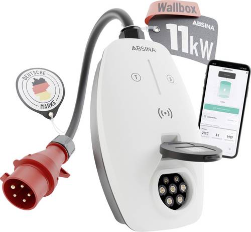 Absina Wallbox Typ 2 Mode 3 16A 11kW App, RFID