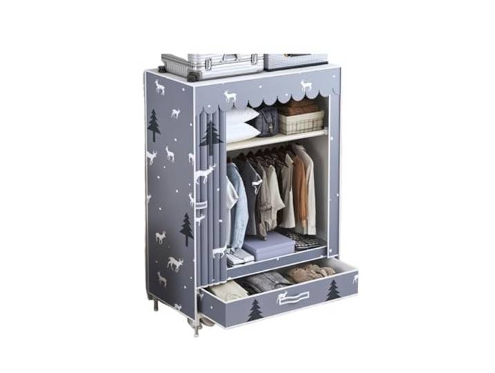 MCLIUJIA Mobiler Kleiderschrank Stoff-Kleiderschrank, Freistehender Kleiderständer, Moderne Kleiderschränke, Abnehmbar Schneller und einfacher Aufbau(60x45x165cm)