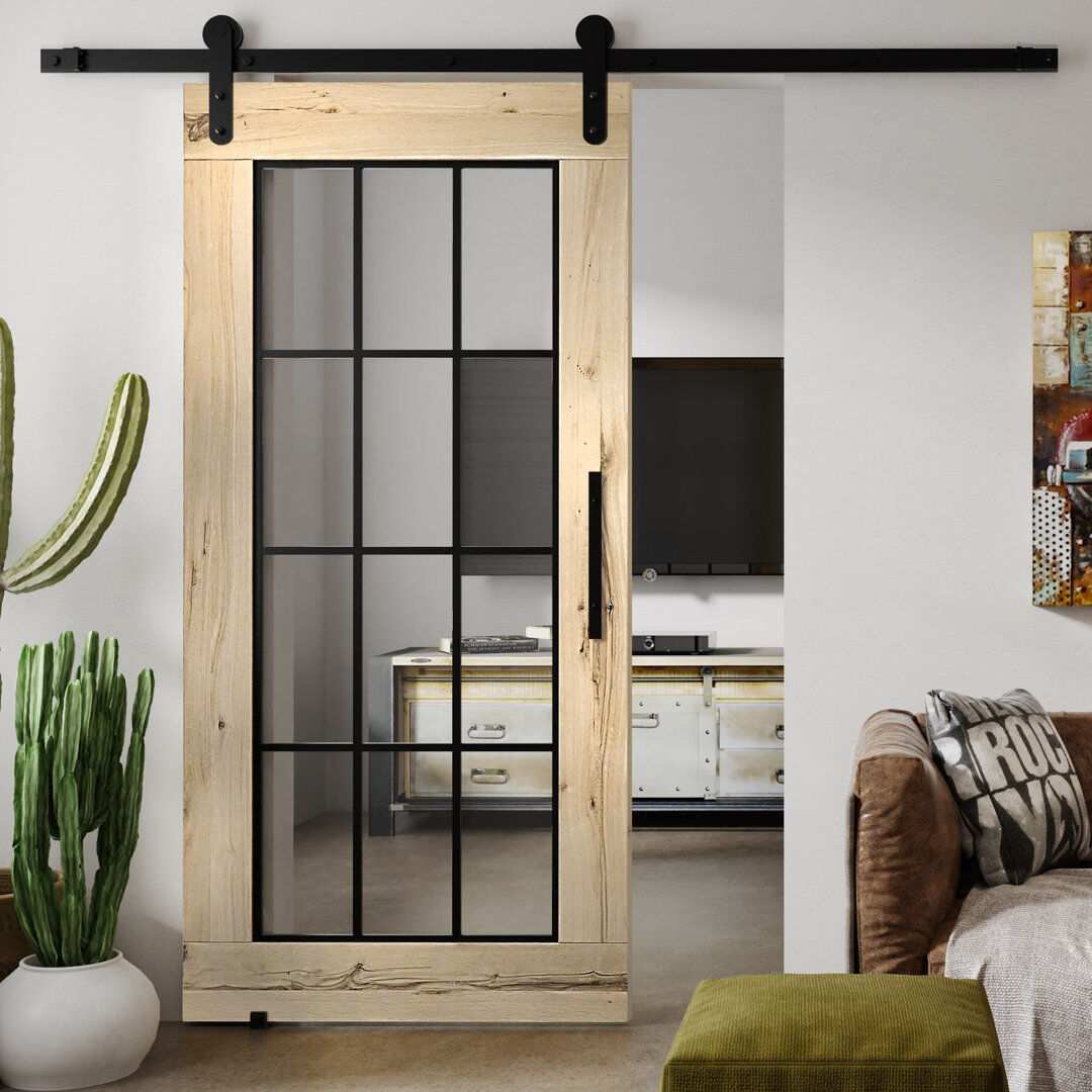 Trent Austin Design Jordon Solid Oak Sliding Barn Doors Prefinished Unfinished 210cm H x 100cm W