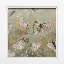 INNENROLLO - Fensterrollo - Rollo - 80x140 cm - Schmetterlinge auf der Wiese