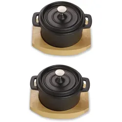 Mini-Kochtopf aus Gusseisen, 2tlg.