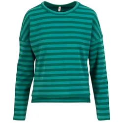 Blutsgeschwister Longsleeve Stereo Rainbow Crew - emerald line stripes S