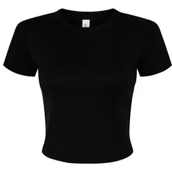 Women ́s Micro Rib Baby Tee | Bella | Farbe: Solid Black | L