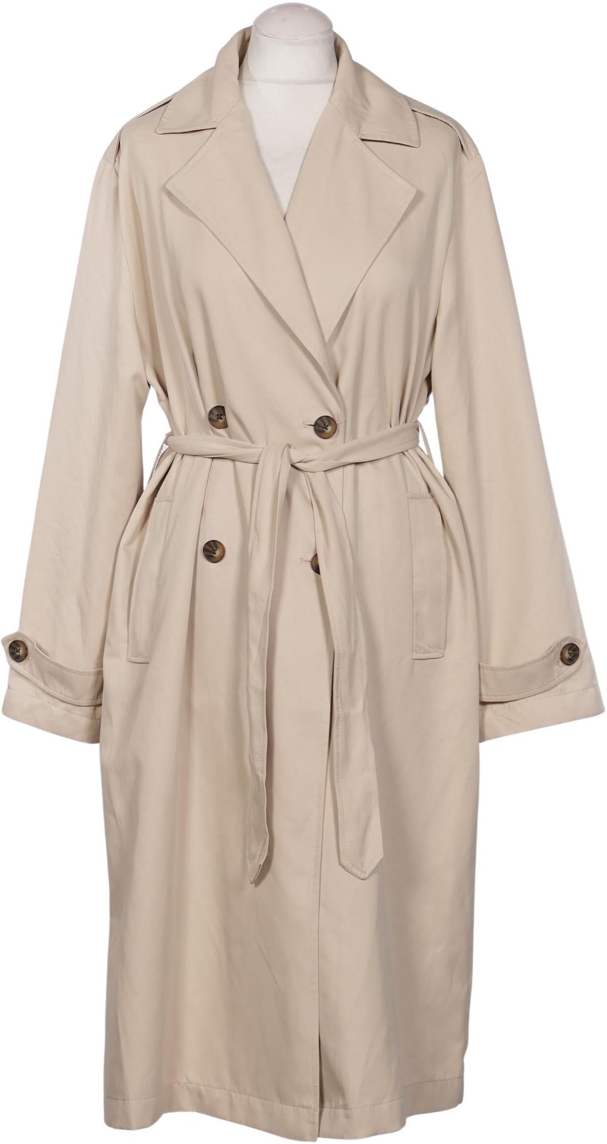 Stradivarius Damen Mantel, Beige, Gr. M, Synthetik - Second Hand