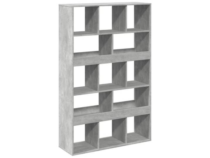 “Rabais  Étagère à livres Bibliothèque Cloison de Rangement - JILLE'S - gris béton - Bois d'ingénierie SOLO198711
