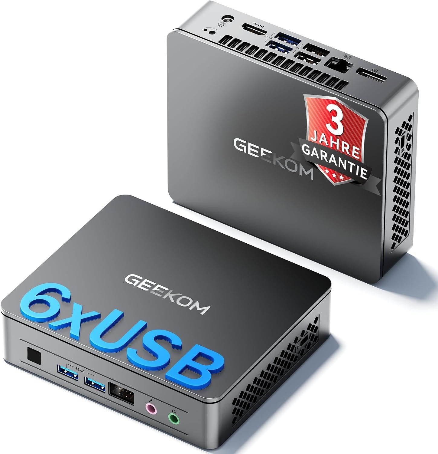 GEEKOM Business Mini PC Air12 Lite met Intel N95, 8GB DDR4, 256GB SSD Desktopcomputer