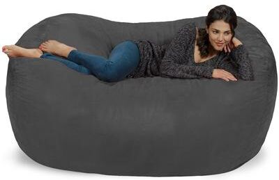 Large Memory Foam Microsuede Bean Bag Chair Loveseat
