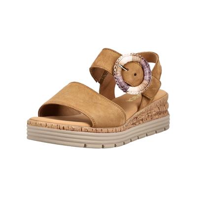 Keilsandalette GABOR COMFORT "Gabor Comfort Sandalen Leder", Damen, Gr. 40,5, braun, Leder, Schuhe