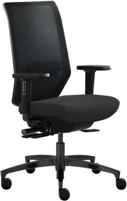 Dauphin Bürostuhl SHAPE MESH, mit Armlehnen, Lendenwirbelstütze, Sitzzeit 8+ Stunden, Universalrollen, schwarz