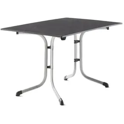 sieger Gartentisch klappbar Vivodur 120 x 80 cm Stahl Grau Hellgrau