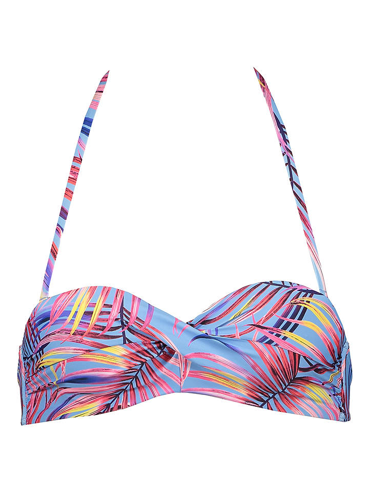 LASCANA Bikini-Oberteil in Hellblau/ Bunt - 32A-Cup