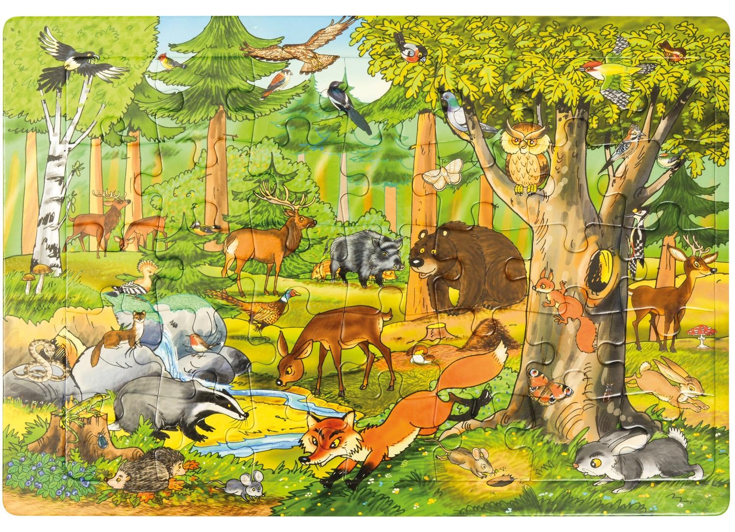 Weplay Eduplay Puzzel Bosdieren met 35 kartonnen puzzelstukjes