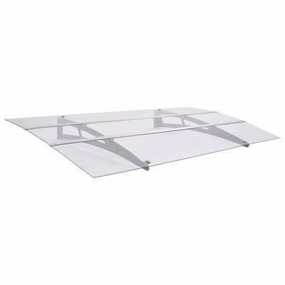 vidaXL Haustürvordach Sibern und Transparent 150×90 cm Polycarbonat